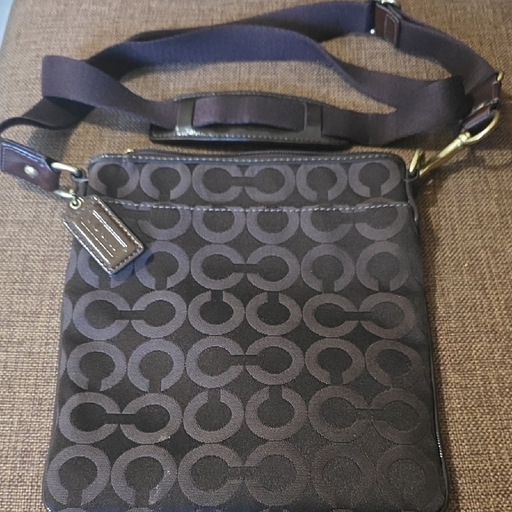 Coach Dark Brown Signature Crossbody Bag - Picture 4 of 4
